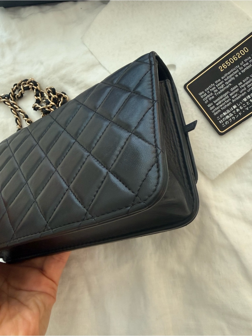 Chanel Lambskin Quilted Trendy CC Wallet On Chain WOC Black - Picture 15 of 16